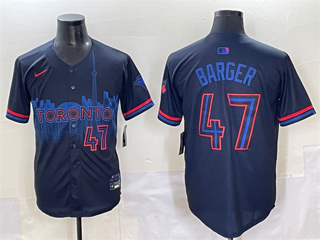 Personalized Men’s Toronto Blue Jays #47 Addison Barger Navy 2024 City Connect Limited Stitched Baseball Jersey