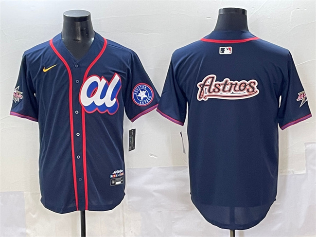 Personalized Men’s American League Houston Astros Team Big Logo Navy 2025 All-Star Edition Limited Stitched Baseball Jerseys