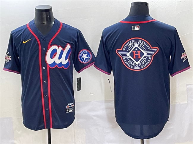 Personalized Men’s American League Houston Astros Team Big Logo Navy 2025 All-Star Edition Limited Stitched Baseball Jerseys