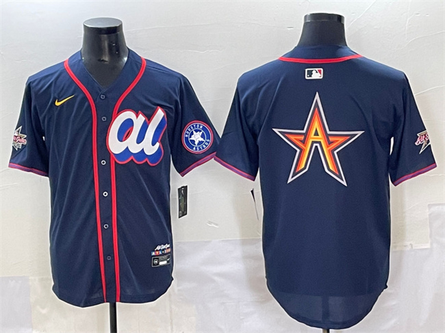Personalized Men’s American League Houston Astros Team Big Logo Navy 2025 All-Star Edition Limited Stitched Baseball Jerseys
