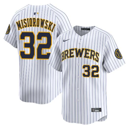Personalized Men’s Milwaukee Brewers #32 Jacob Misiorowski White Alternate Limited Stitched Baseball Jersey