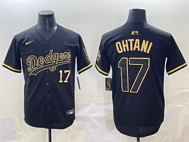 Personalized Men’s Los Angeles Dodgers #17 Shohei Ohtani Black Gold Limited Stitched Jersey