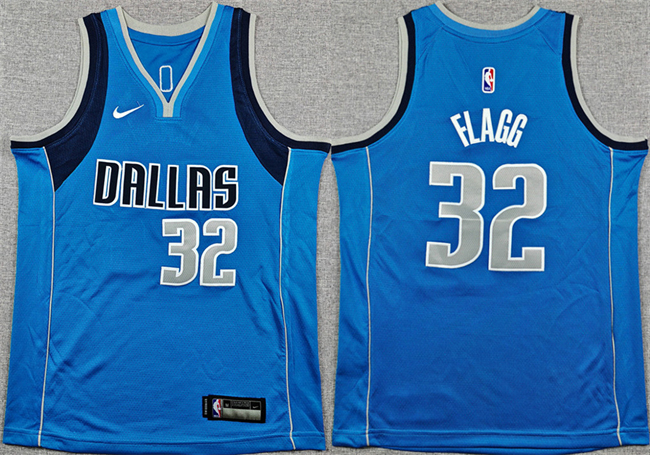 Personalized Youth Dallas Mavericks #32 Cooper Flagg Blue 2025 Icon Edition Stitched Basketball Jersey