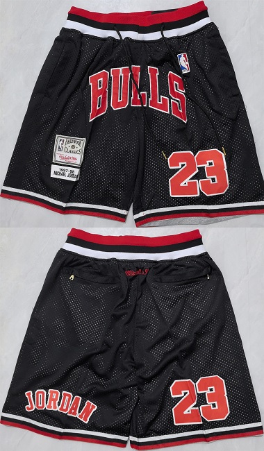 Personalized Men’s Chicago Bulls Black Shorts (Run Small)
