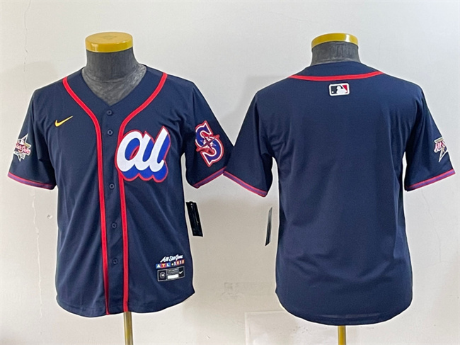 Personalized Women’s American League Seattle Mariners Blank Navy 2025 All-Star Edition Limited Stitched Baseball Jersey(Run Small)