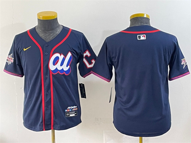 Personalized Women’s American League Cleveland Guardians Blank Navy 2025 All-Star Edition Limited Stitched Baseball Jersey(Run Small)
