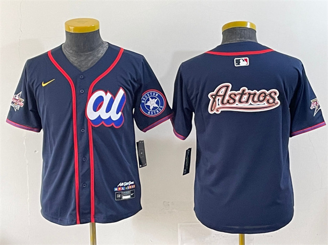 Personalized Women’s American League Houston Astros Team Big Logo Navy 2025 All-Star Edition Limited Stitched Baseball Jersey(Run Small)