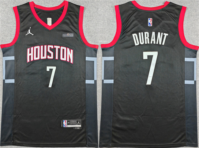 Personalized Men’s Houston Rockets #7 Kevin Durant Black Statement Edition Stitched Jersey