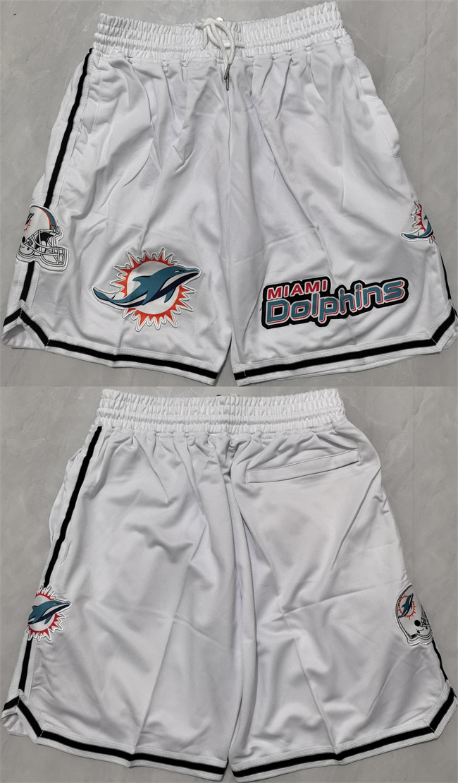 Personalized Men’s Maimi Dolphins White Shorts (Run Small)