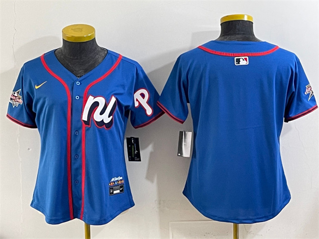 Personalized Youth National League Philadelphia Phillies Blank Blue 2025 All-Star Edition Limited Stitched Baseball Jersey