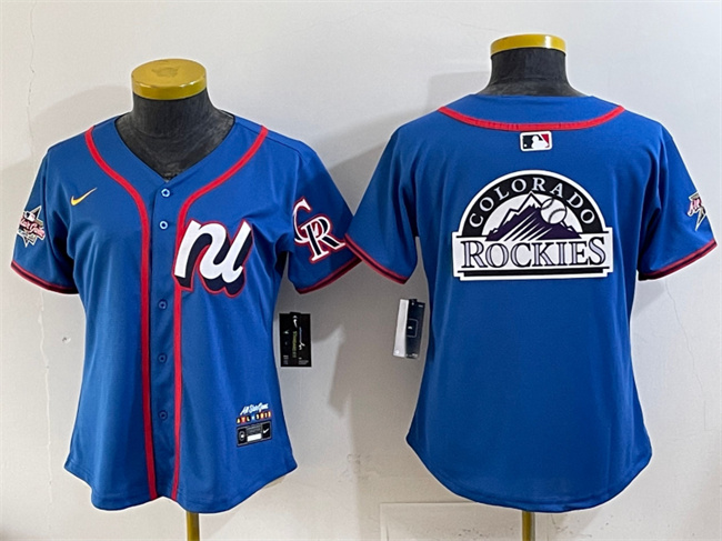 Personalized Youth National League Colorado Rockies Team Big Logo Blue 2025 All-Star Edition Limited Stitched Baseball Jersey