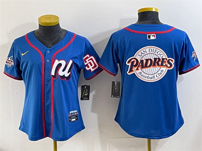 Personalized Youth National League San Diego Padres Team Big Logo Blue 2025 All-Star Edition Limited Stitched Baseball Jersey