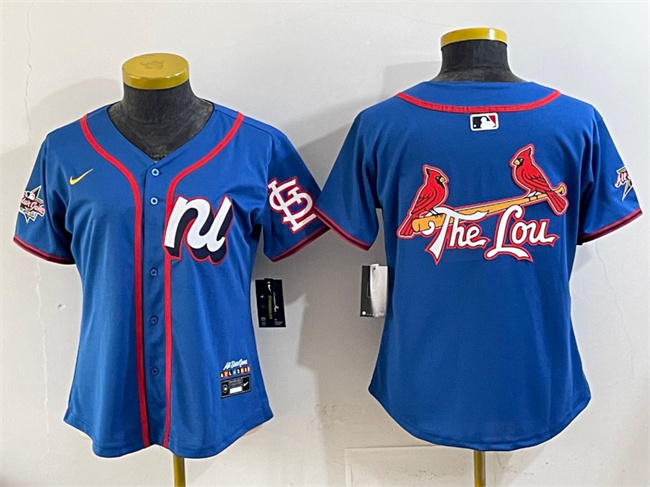 Personalized Youth National League St. Louis Cardinals Team Big Logo Blue 2025 All-Star Edition Limited Stitched Baseball Jersey