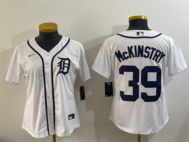 Personalized Youth Detroit Tigers #39 Zach McKinstry White Cool Base Stitched Baseball Jersey