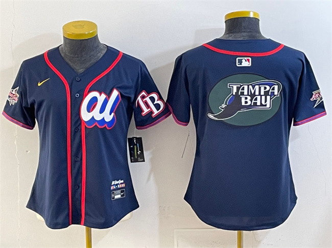 Personalized Youth American League Tampa Bay Rays Team Big Logo Navy 2025 All-Star Edition Limited Stitched Baseball Jersey