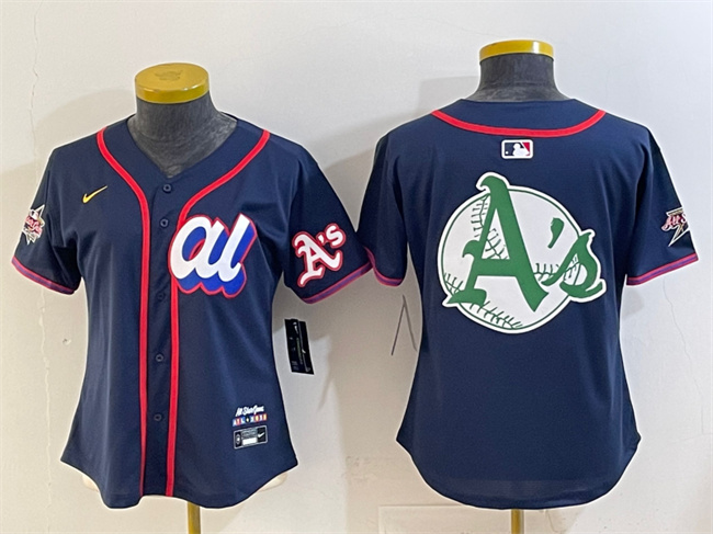 Personalized Youth American League Oakland Athletics Team Big Logo Navy 2025 All-Star Edition Limited Stitched Baseball Jersey