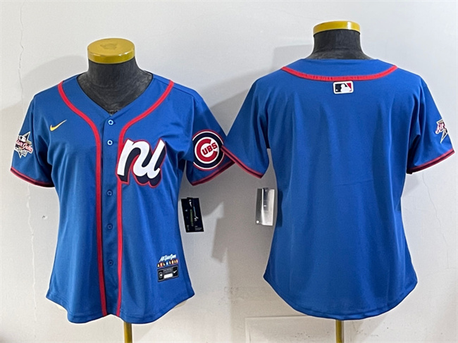 Personalized Women’s National League Chicago Cubs Blank Blue 2025 All-Star Edition Limited Stitched Baseball Jersey(Run Small)