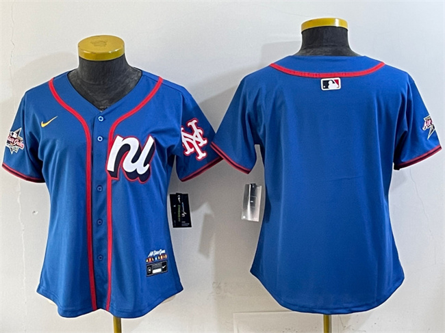 Personalized Women’s National League New York Mets Blank Blue 2025 All-Star Edition Limited Stitched Baseball Jersey(Run Small)