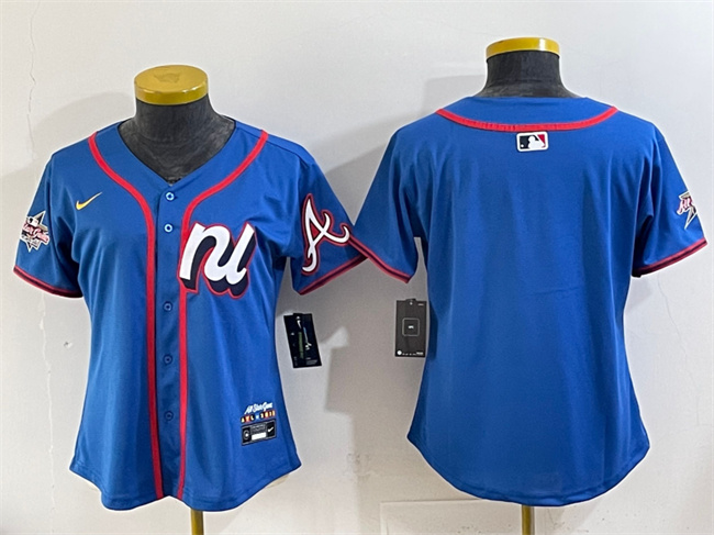 Personalized Women’s National League Atlanta Braves Blank Blue 2025 All-Star Edition Limited Stitched Baseball Jersey(Run Small)