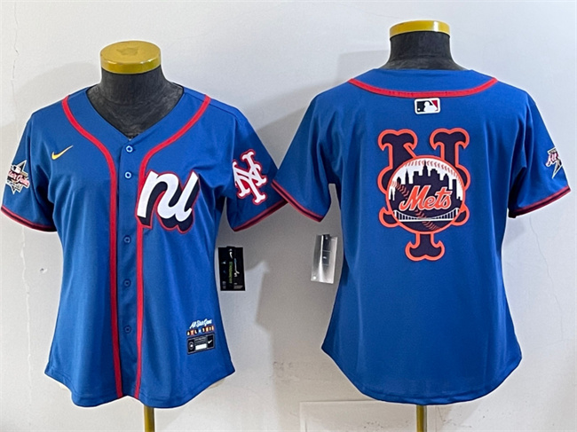 Personalized Women’s National League New York Mets Team Big Logo Blue 2025 All-Star Edition Limited Stitched Baseball Jersey(Run Small)