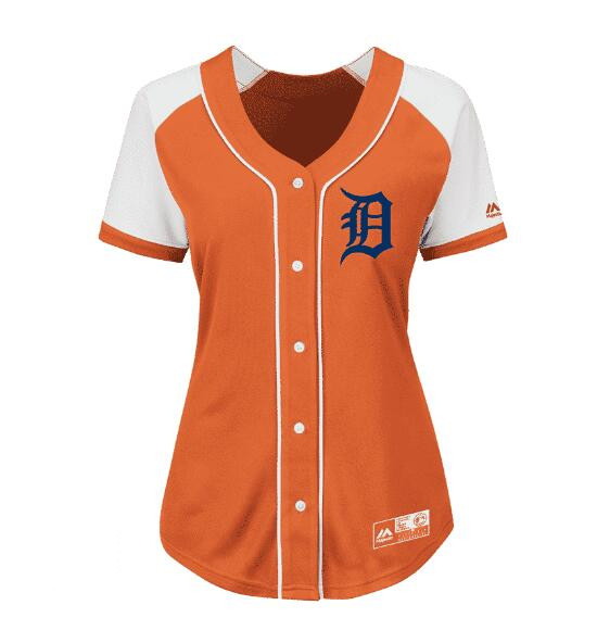 Personalized Women’s Detroit Tigers Active Player Orange Stitched Baseball Jersey(Run Small)