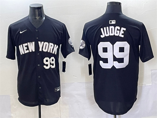 Personalized Men’s New York Yankees #99 Aaron Judge Black Limited Stitched Baseball Jersey