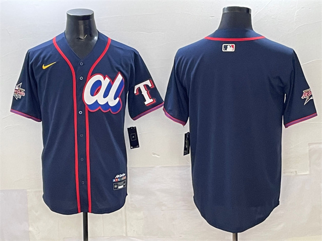 Personalized Men’s American League Texas Rangers Blank Navy 2025 All-Star Edition Limited Stitched Baseball Jersey