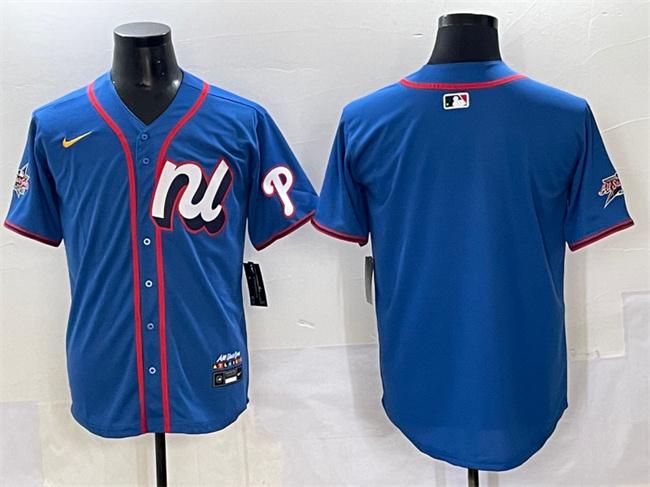 Personalized Men’s National League Philadelphia Phillies Blank Blue 2025 All-Star Edition Limited Stitched Baseball Jersey