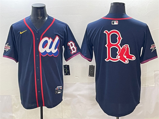 Personalized Men’s American League Boston Red Sox Team Big Logo Navy 2025 All-Star Edition Limited Stitched Baseball Jersey