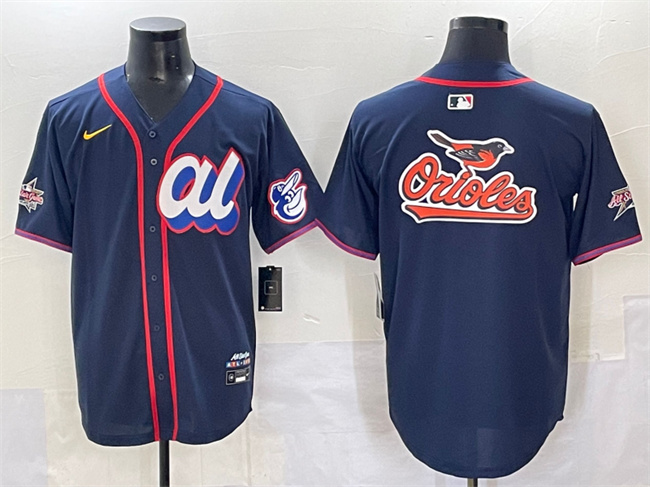 Personalized Men’s American League Baltimore Orioles Team Big Logo Navy 2025 All-Star Edition Limited Stitched Baseball Jersey
