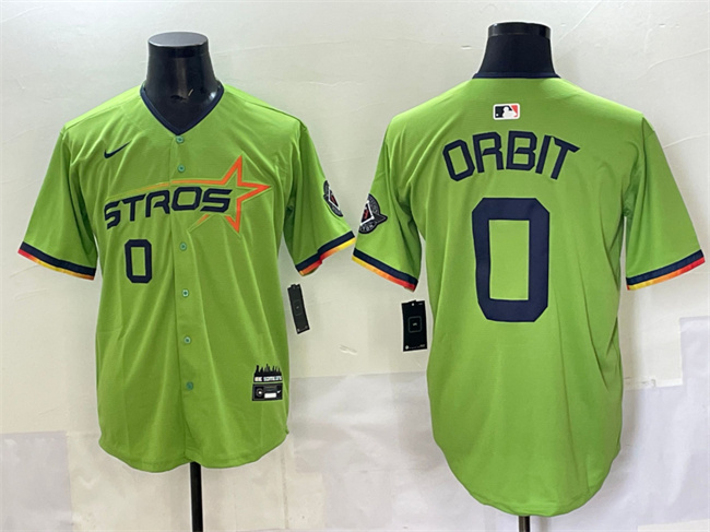 Personalized Men’s Houston Astros #0 Orbit Green 2025 City Connect Limited Stitched Baseball Jersey