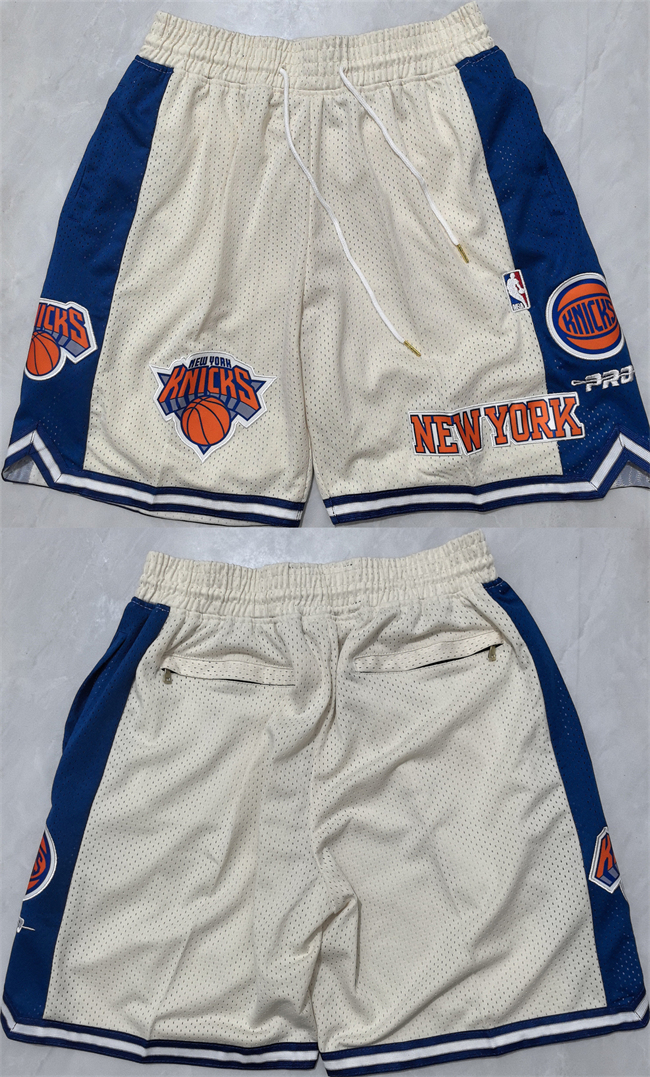 Personalized Men’s New Yok Knicks White 2025 Shorts (Run Small)