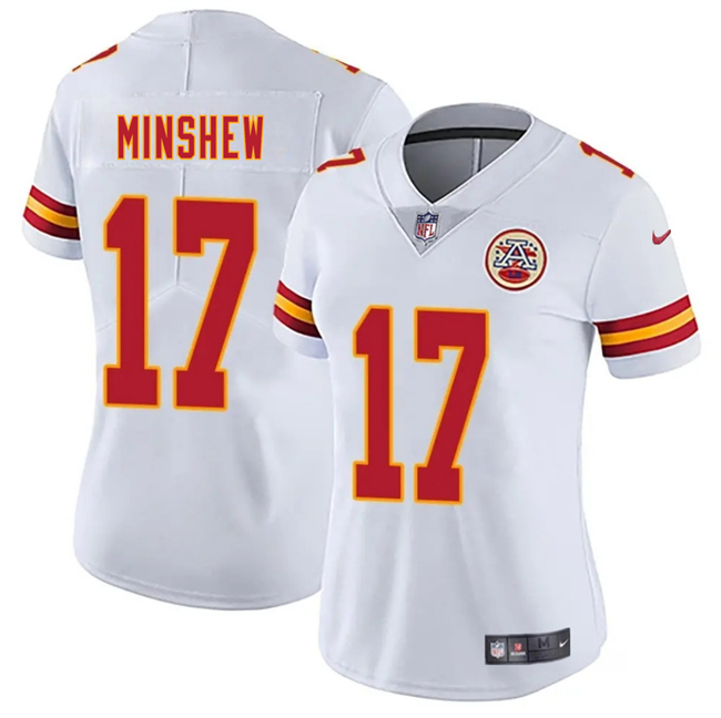 Personalized Women’s Kansas City Chiefs #17 Gardner Minshew White 2025 Untouchable Limited Stitched Jersey(Run Small)