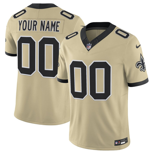 Personalized Men’s New Orleans Saints Active Player Gold 2025 F.U.S.E. Alternate Limited Stitched Football Jersey