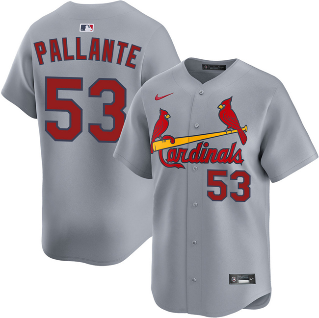 Personalized Men’s St. Louis Cardinals #53 Andre Pallante Grey 2024 Away Limited Stitched Baseball Jersey