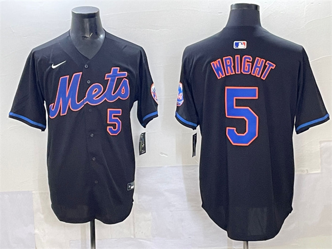 Personalized Men’s New York Mets #5 David Wright Black Limited Stitched Baseball Jersey