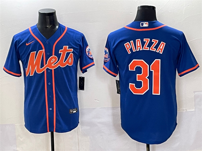Personalized Men’s New York Mets #31 Mike Piazza Blue Cool Base Stitched Baseball Jersey