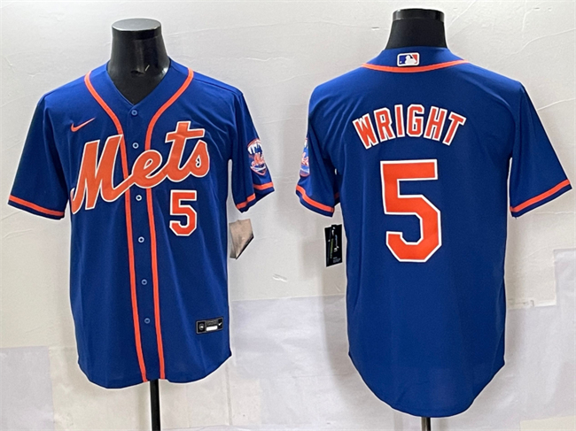 Personalized Men’s New York Mets #5 David Wright Blue Cool Base Stitched Baseball Jersey