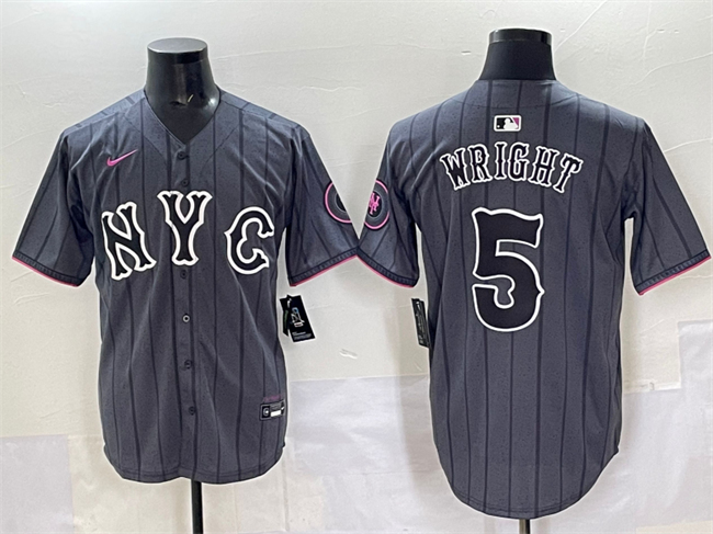 Personalized Men’s New York Mets #5 David Wright Navy City Connect Stitched Baseball Jersey