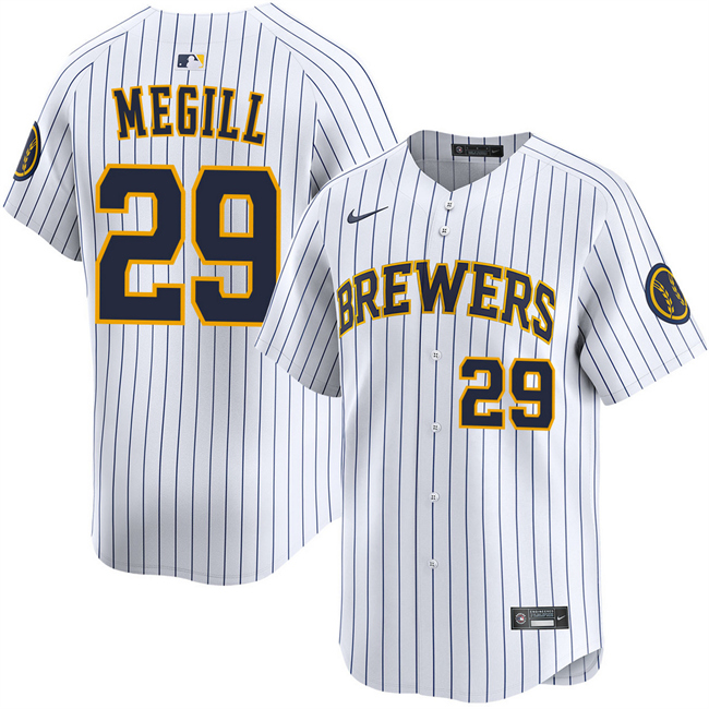 Personalized Men’s Milwaukee Brewers #29 Trevor Megill White Alternate Limited Stitched Baseball Jersey