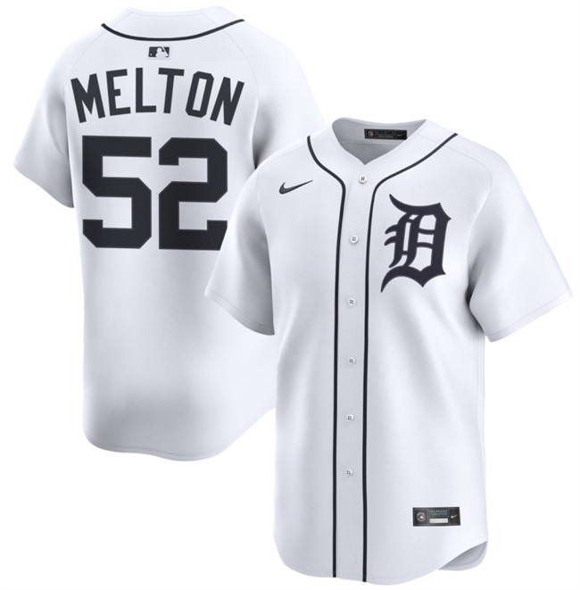 Personalized Men’s Detroit Tigers #52 Troy Melton White 2024 Home Limited Stitched Baseball Jersey