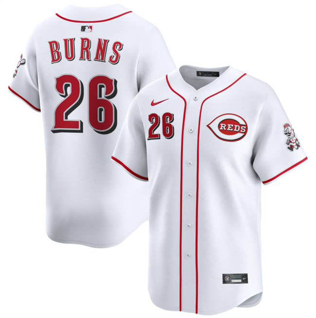 Personalized Men’s Cincinnati Reds #26 Chase Burns White Home Limited Stitched Baseball Jersey
