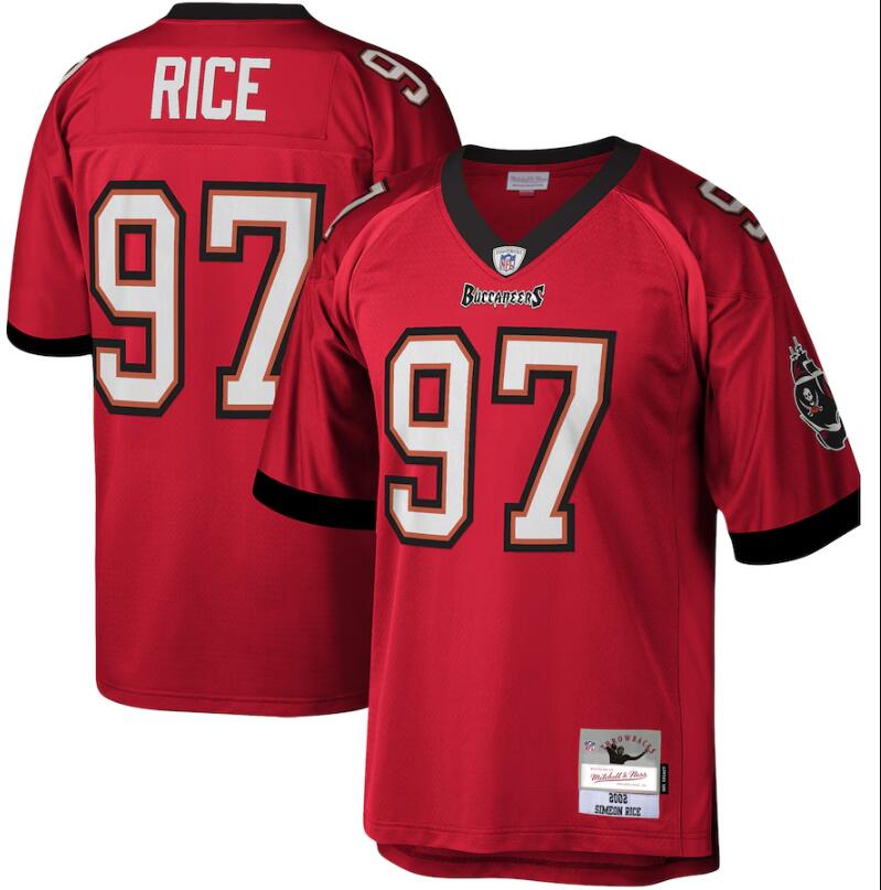 Personalized Men’s Tampa Bay Buccaneers #97 Simeon Rice Red Throwback Stitched Football Jersey