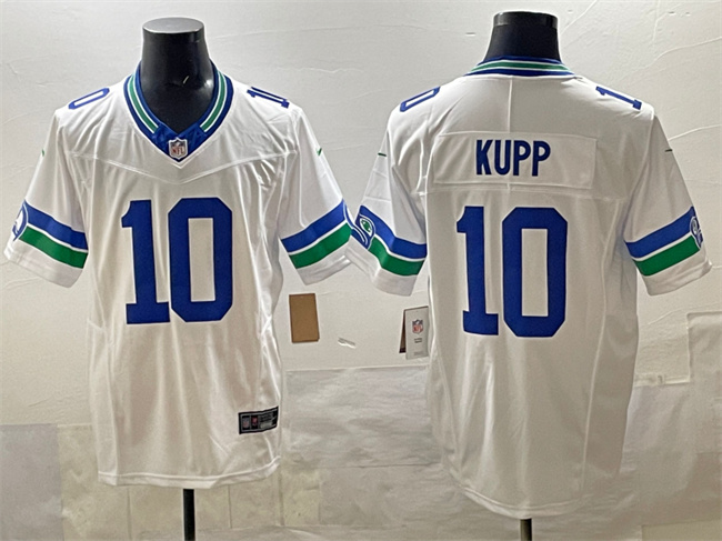 Personalized Men’s Seattle Seahawks #10 Cooper Kupp White F.U.S.E Throwback Limited Stitched Football Jersey