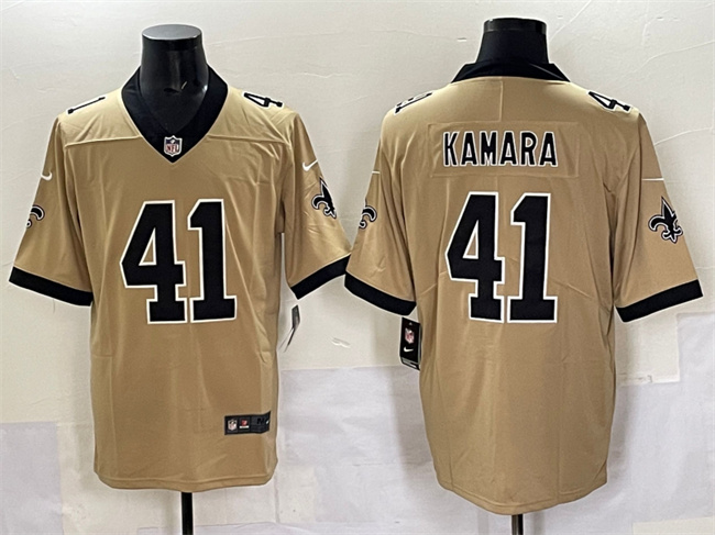 Personalized Men’s New Orleans Saints #41 Alvin Kamara Gold Alternate Limited Stitched Football Jersey