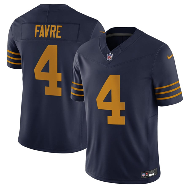 Personalized Men’s Green Bay Packers #4 Brett Favre Navy The 1923 Classic F.U.S.E. Limited Stitched Football Jersey