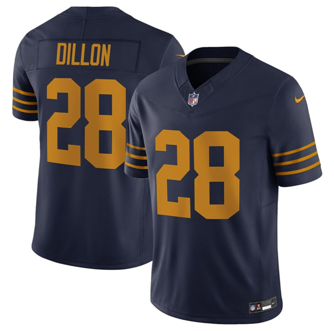 Personalized Men’s Green Bay Packers #28 A. J. Dillon Navy The 1923 Classic F.U.S.E. Limited Stitched Football Jersey