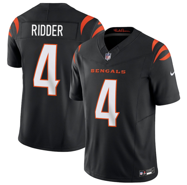 Personalized Men’s Cincinnati Bengals #4 Desmond Ridder Black 2025 F.U.S.E. Untouchable Limited Stitched Football Jersey