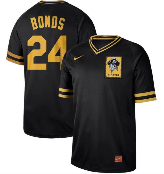 Personalized Men’s Pittsburgh Pirates #24 Barry Bonds Black Stitched Baseball Jersey