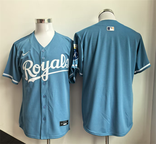 Personalized Men’s Kansas City Royals Blank Light Blue Limited Stitched Baseball Jersey
